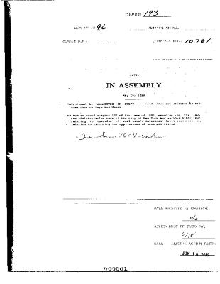 NYS Bill and Veto Jackets: 1996, Chapter 193