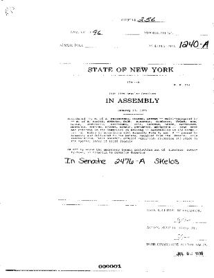 NYS Bill and Veto Jackets: 1996, Chapter 256