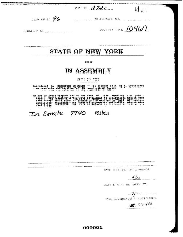 NYS Bill and Veto Jackets: 1996, Chapter 272