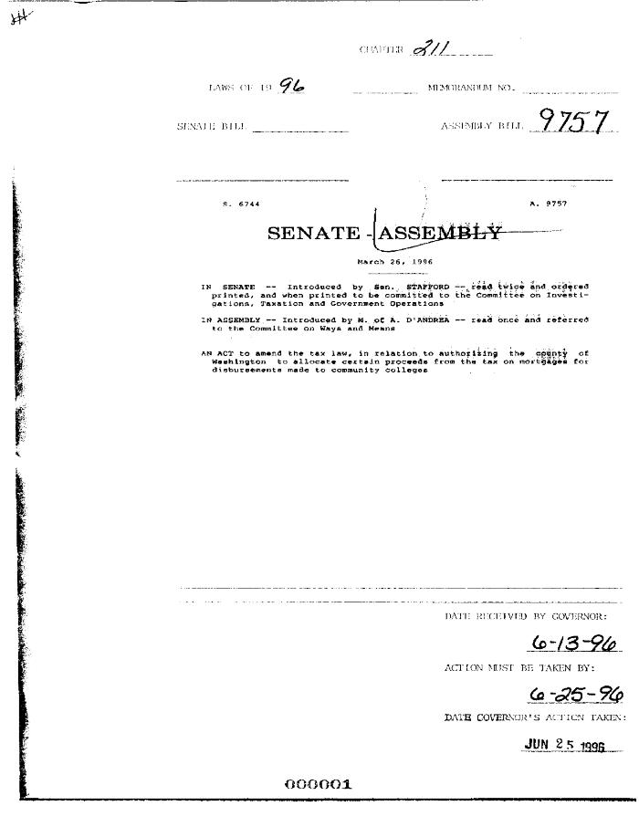 NYS Bill and Veto Jackets: 1996, Chapter 211