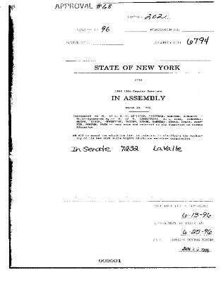 NYS Bill and Veto Jackets: 1996, Chapter 202
