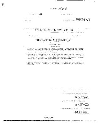 NYS Bill and Veto Jackets: 1996, Chapter 243
