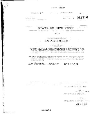 NYS Bill and Veto Jackets: 1996, Chapter 260