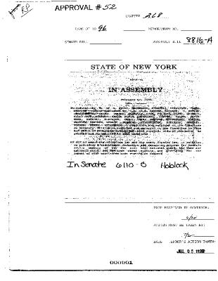 NYS Bill and Veto Jackets: 1996, Chapter 268