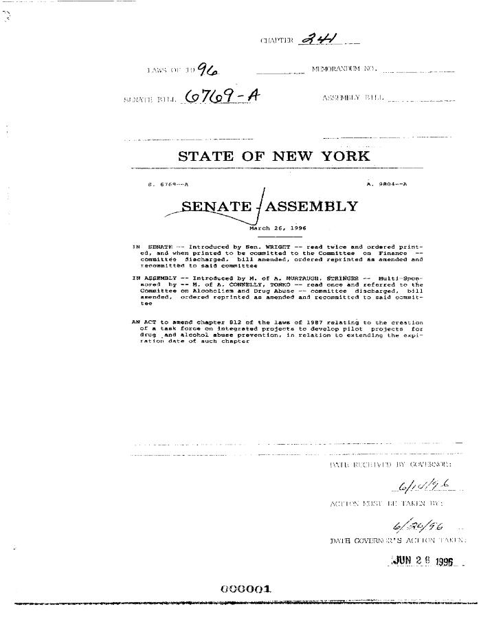 NYS Bill and Veto Jackets: 1996, Chapter 241