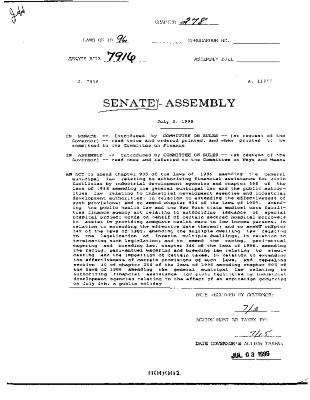 NYS Bill and Veto Jackets: 1996, Chapter 278