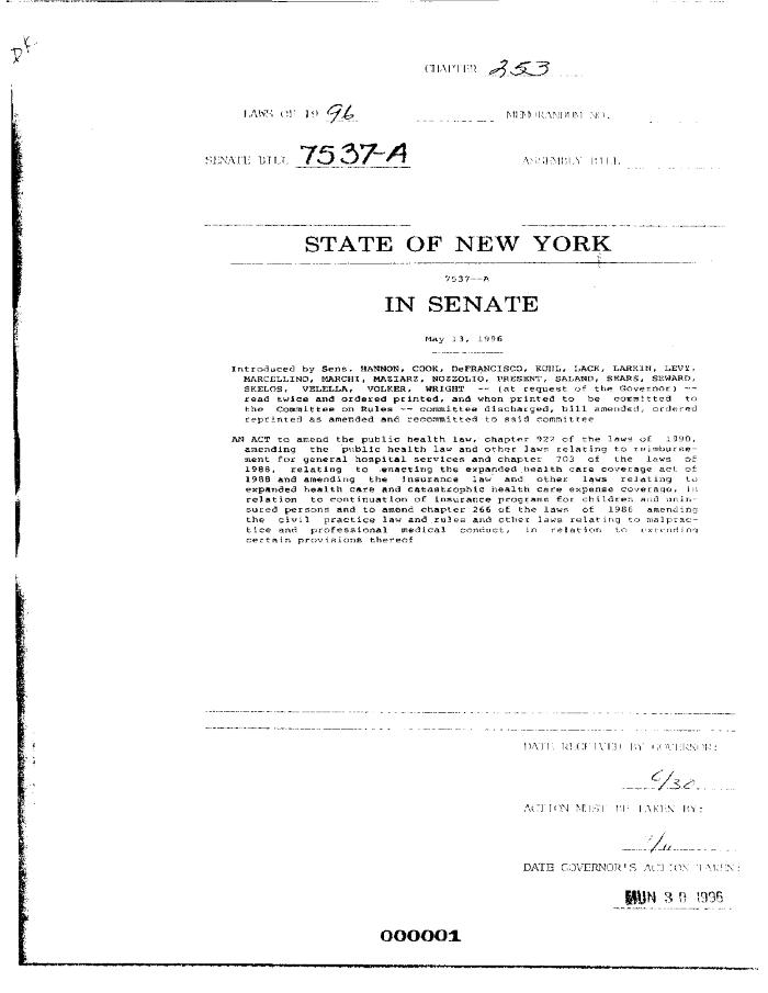 NYS Bill and Veto Jackets: 1996, Chapter 253