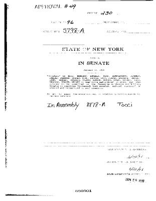 NYS Bill and Veto Jackets: 1996, Chapter 230