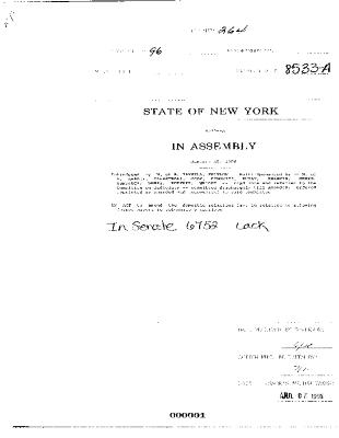 NYS Bill and Veto Jackets: 1996, Chapter 264