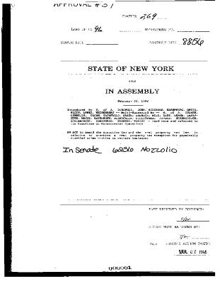 NYS Bill and Veto Jackets: 1996, Chapter 269