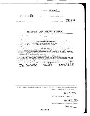 NYS Bill and Veto Jackets: 1996, Chapter 204