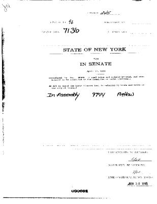 NYS Bill and Veto Jackets: 1996, Chapter 245