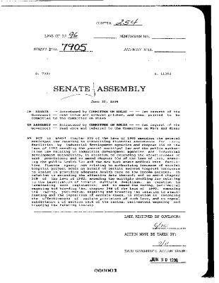 NYS Bill and Veto Jackets: 1996, Chapter 254
