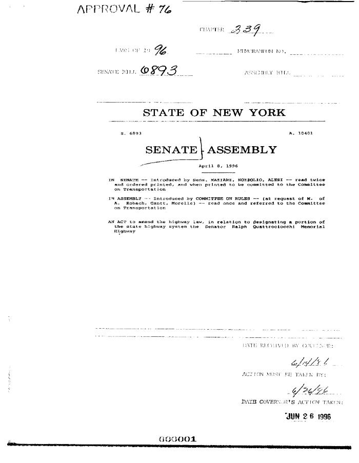 NYS Bill and Veto Jackets: 1996, Chapter 239