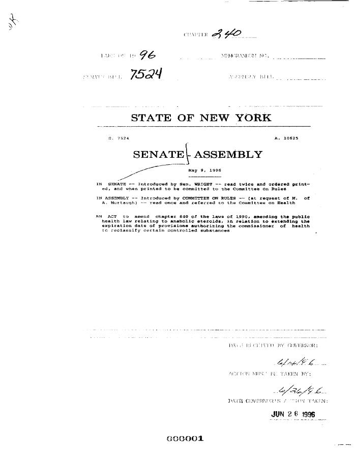 NYS Bill and Veto Jackets: 1996, Chapter 240