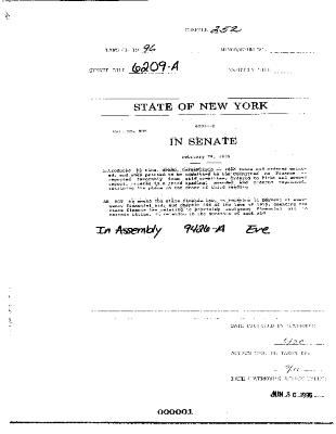 NYS Bill and Veto Jackets: 1996, Chapter 252