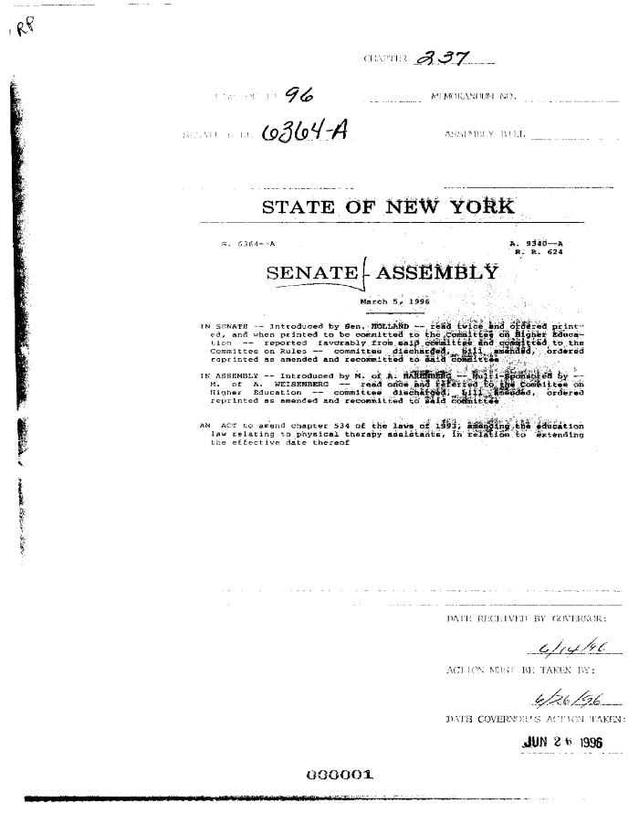 NYS Bill and Veto Jackets: 1996, Chapter 237