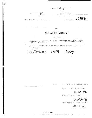 NYS Bill and Veto Jackets: 1996, Chapter 219