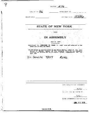 NYS Bill and Veto Jackets: 1996, Chapter 276