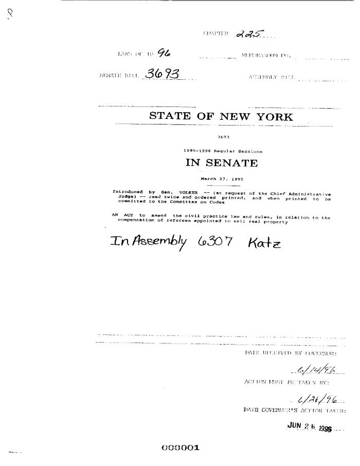 NYS Bill and Veto Jackets: 1996, Chapter 225
