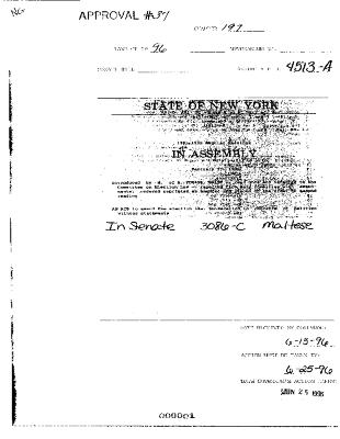 NYS Bill and Veto Jackets: 1996, Chapter 197