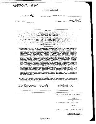 NYS Bill and Veto Jackets: 1996, Chapter 220