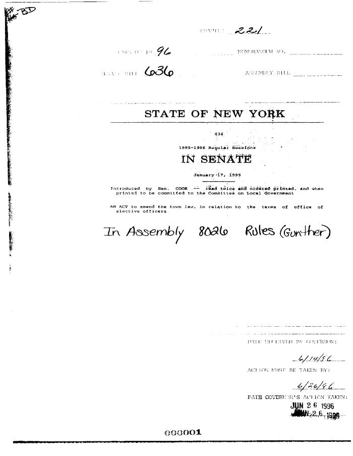 NYS Bill and Veto Jackets: 1996, Chapter 221
