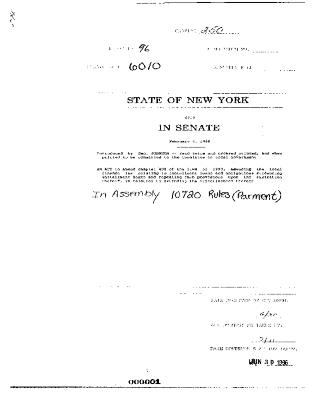 NYS Bill and Veto Jackets: 1996, Chapter 250
