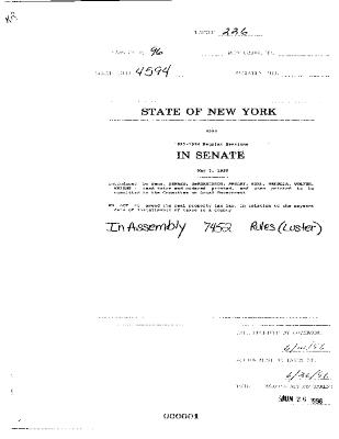 NYS Bill and Veto Jackets: 1996, Chapter 226