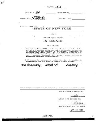 NYS Bill and Veto Jackets: 1996, Chapter 316
