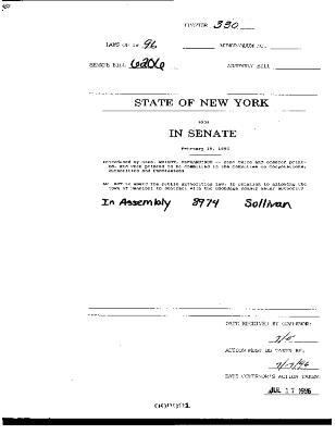 NYS Bill and Veto Jackets: 1996, Chapter 330