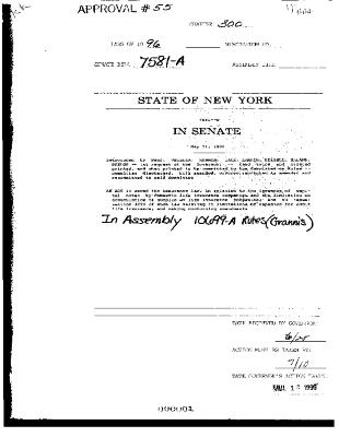NYS Bill and Veto Jackets: 1996, Chapter 300