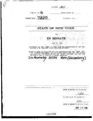 NYS Bill and Veto Jackets: 1996, Chapter 301