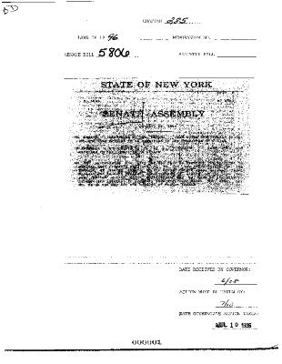 NYS Bill and Veto Jackets: 1996, Chapter 285