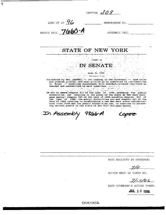 NYS Bill and Veto Jackets: 1996, Chapter 308