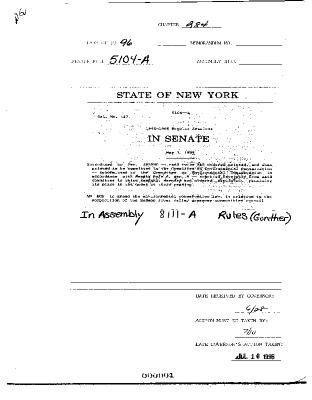 NYS Bill and Veto Jackets: 1996, Chapter 284