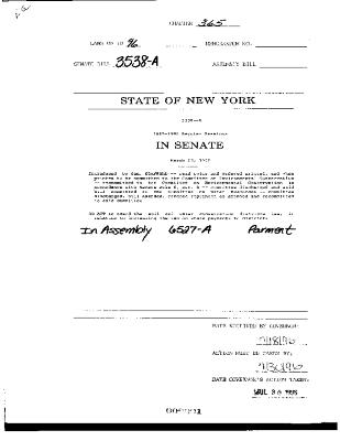 NYS Bill and Veto Jackets: 1996, Chapter 365