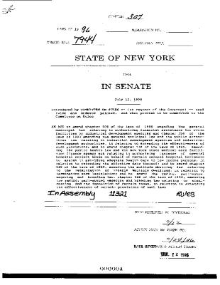 NYS Bill and Veto Jackets: 1996, Chapter 307