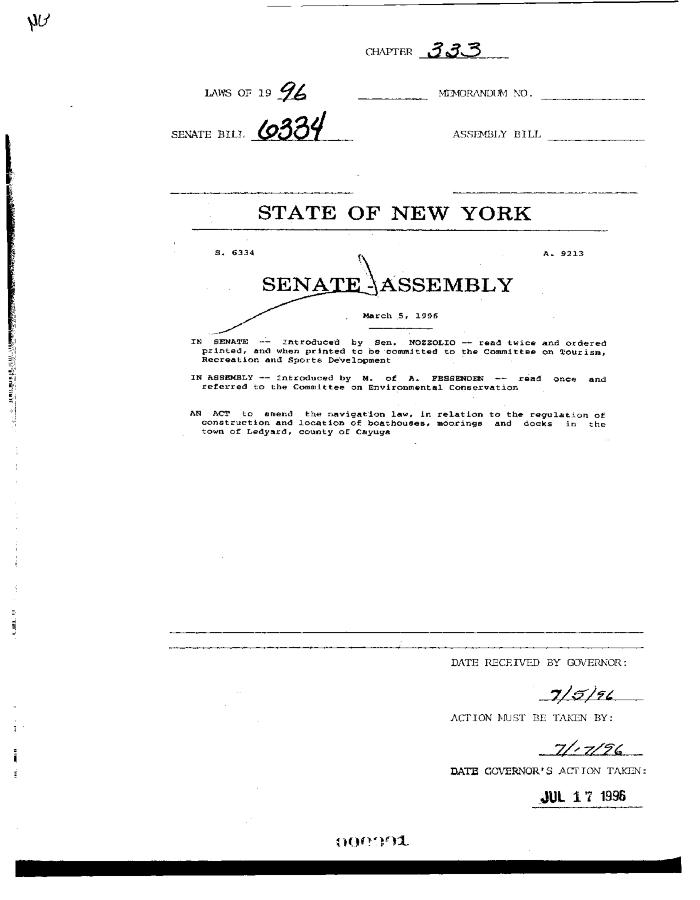 NYS Bill and Veto Jackets: 1996, Chapter 333