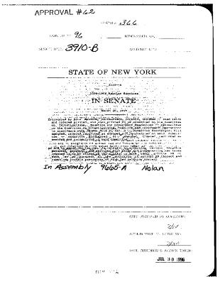 NYS Bill and Veto Jackets: 1996, Chapter 366