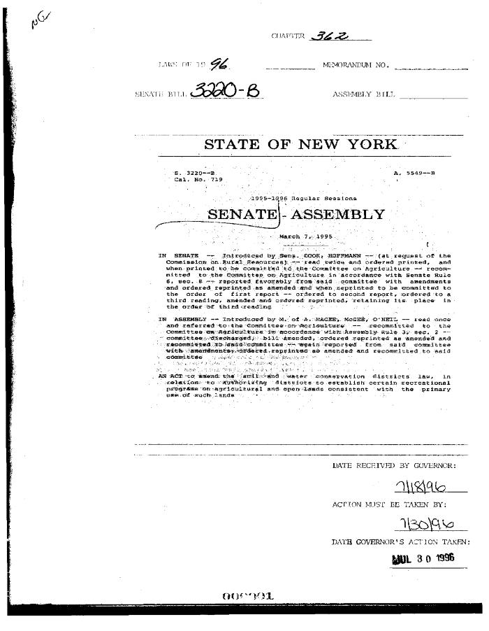 NYS Bill and Veto Jackets: 1996, Chapter 362