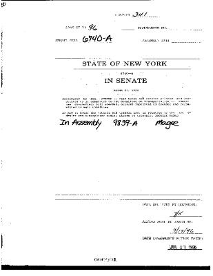 NYS Bill and Veto Jackets: 1996, Chapter 341