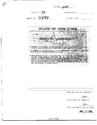 NYS Bill and Veto Jackets: 1996, Chapter 288