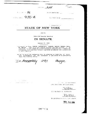 NYS Bill and Veto Jackets: 1996, Chapter 358