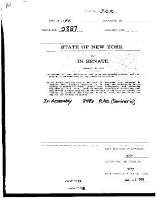 NYS Bill and Veto Jackets: 1996, Chapter 322