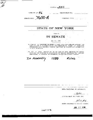 NYS Bill and Veto Jackets: 1996, Chapter 350
