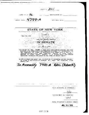 NYS Bill and Veto Jackets: 1996, Chapter 371