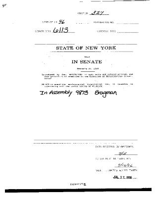 NYS Bill and Veto Jackets: 1996, Chapter 327