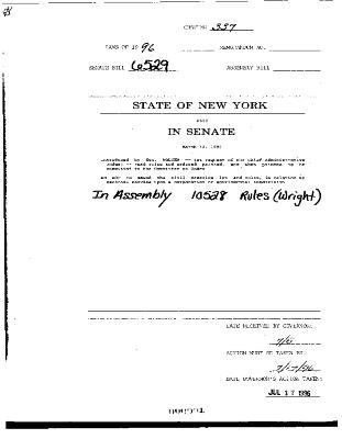 NYS Bill and Veto Jackets: 1996, Chapter 337