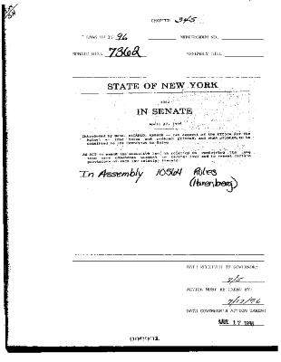 NYS Bill and Veto Jackets: 1996, Chapter 345